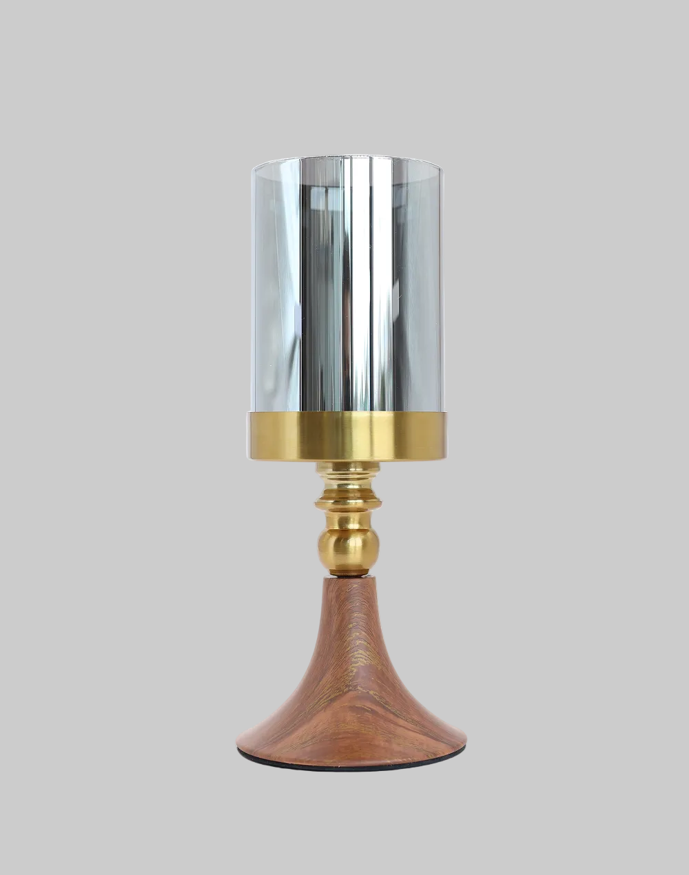 Smokewood Glass Candle Holder-M Brown