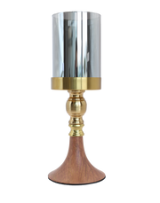 Smokewood Glass Candle Holder-L