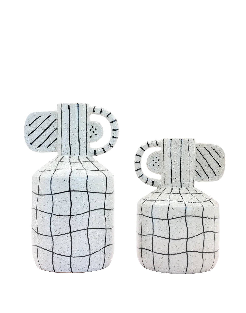 White Tall Grid Vase