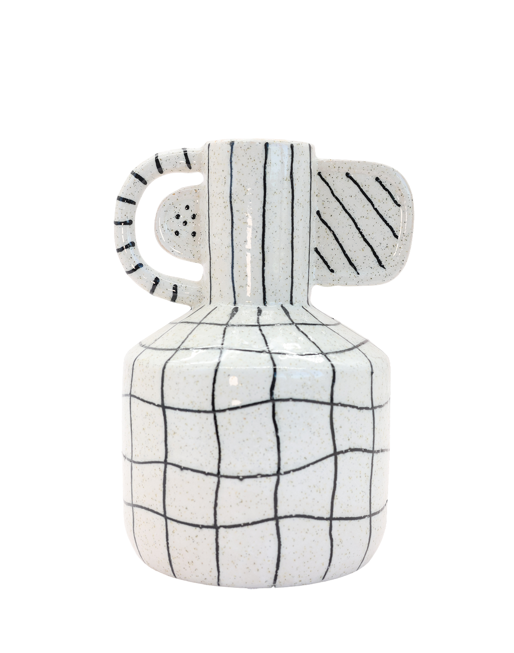 White Grid Vase