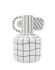 White Grid Vase