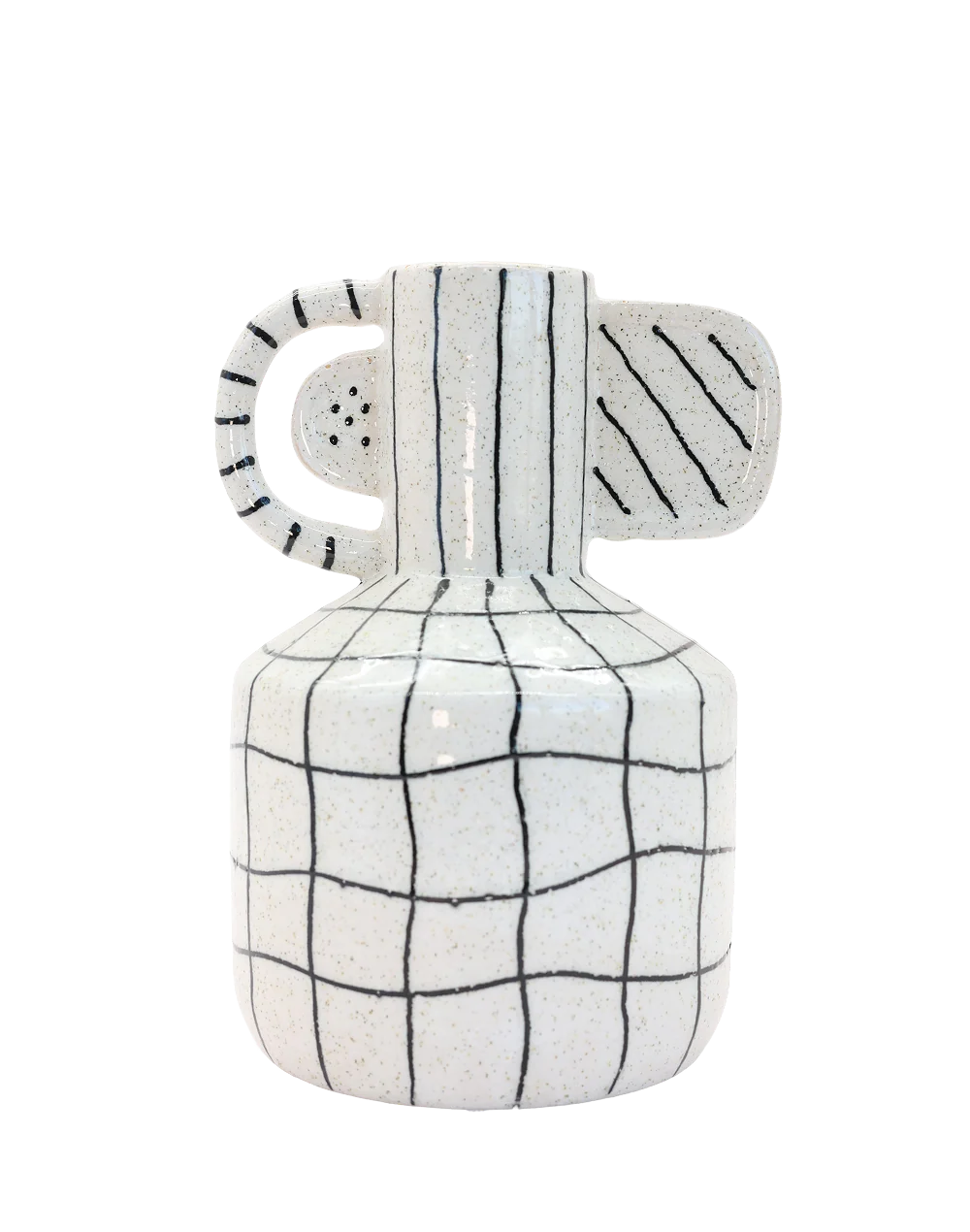 White Grid Vase