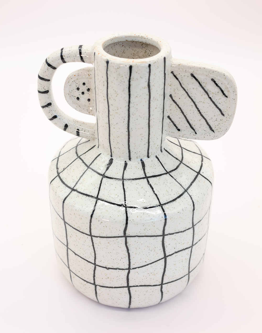 White Grid Vase