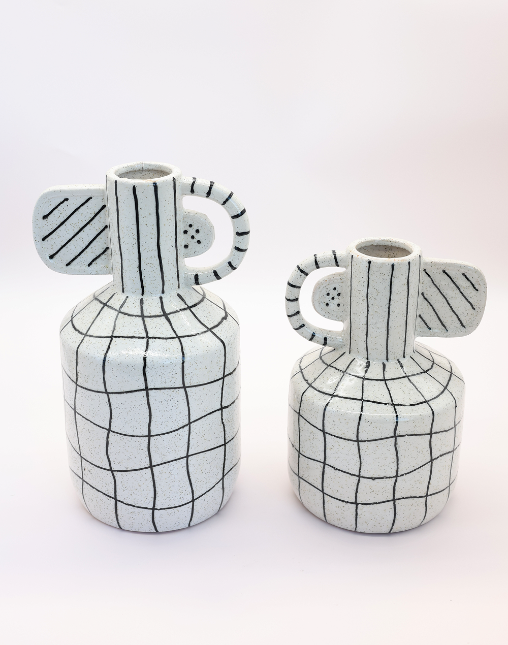 White Grid Vase