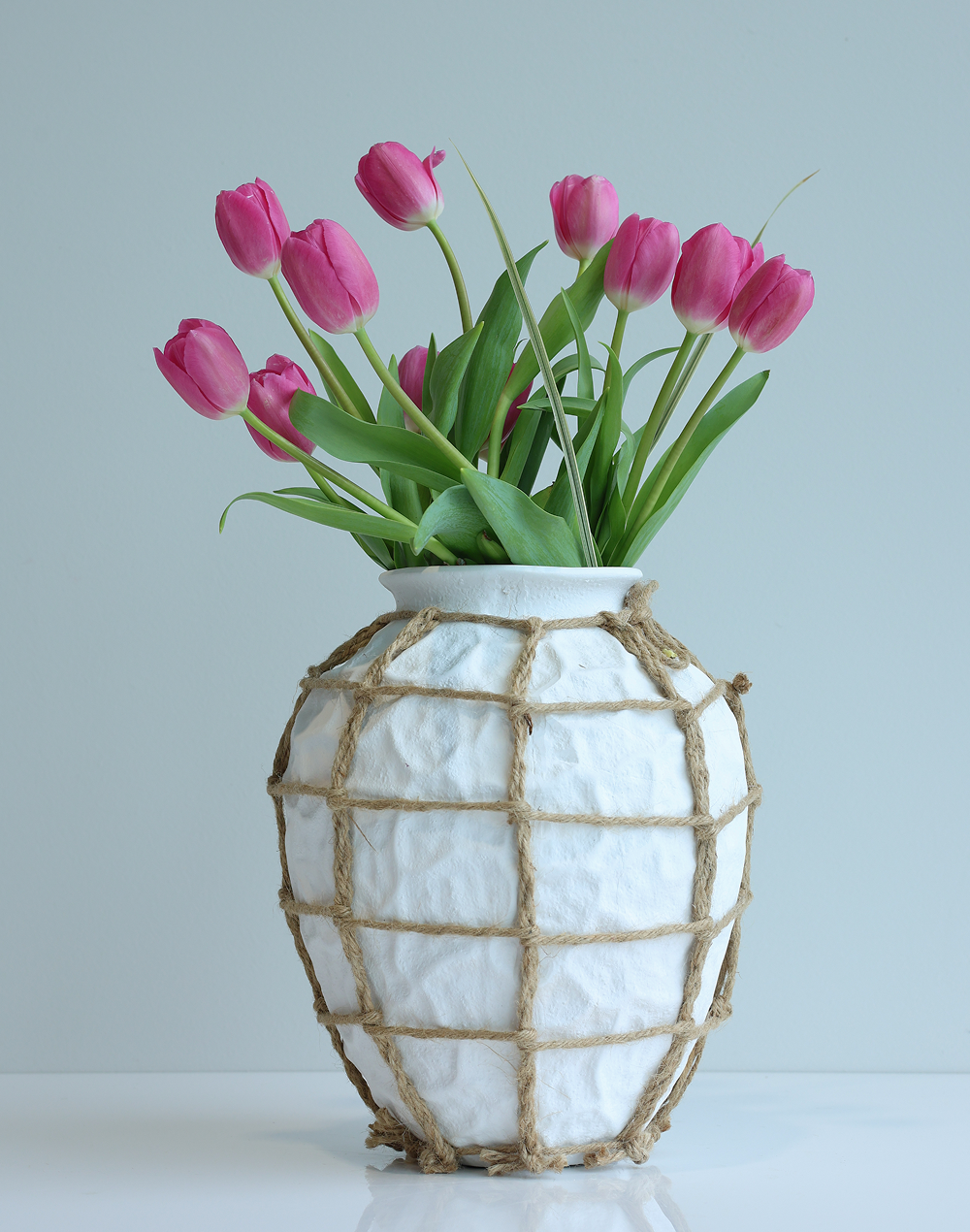 Nautica Woven Barrel Vase White