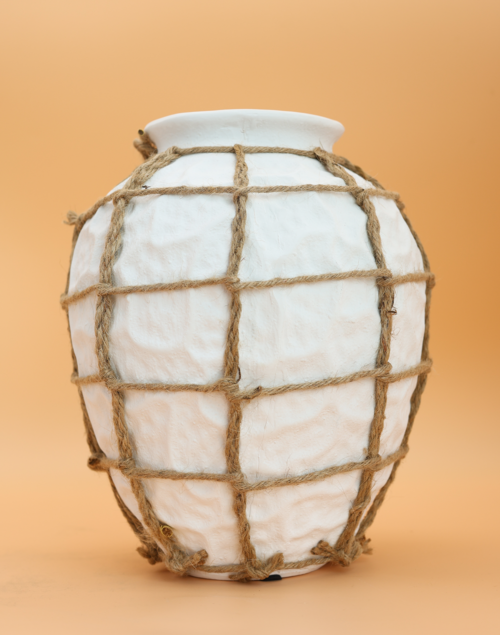 Nautica Woven Barrel Vase White