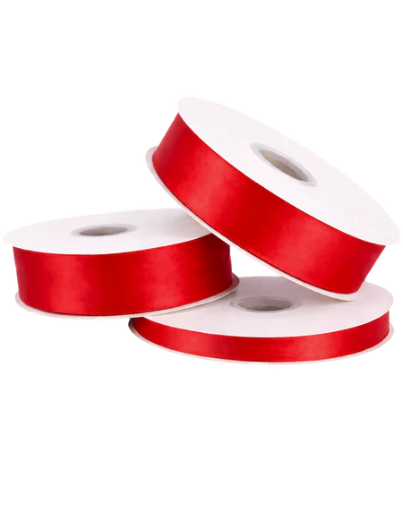 Poppy Red Double Faced Satin Ribbon - 100 Yards 0.5"