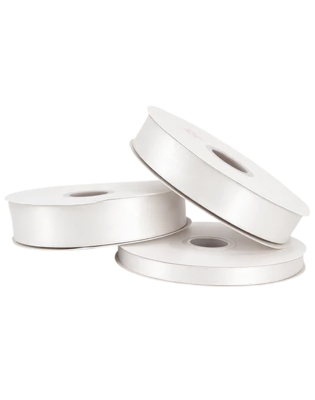 Off White Double Faced Satin Ribbon - 100 Yards 0.5"