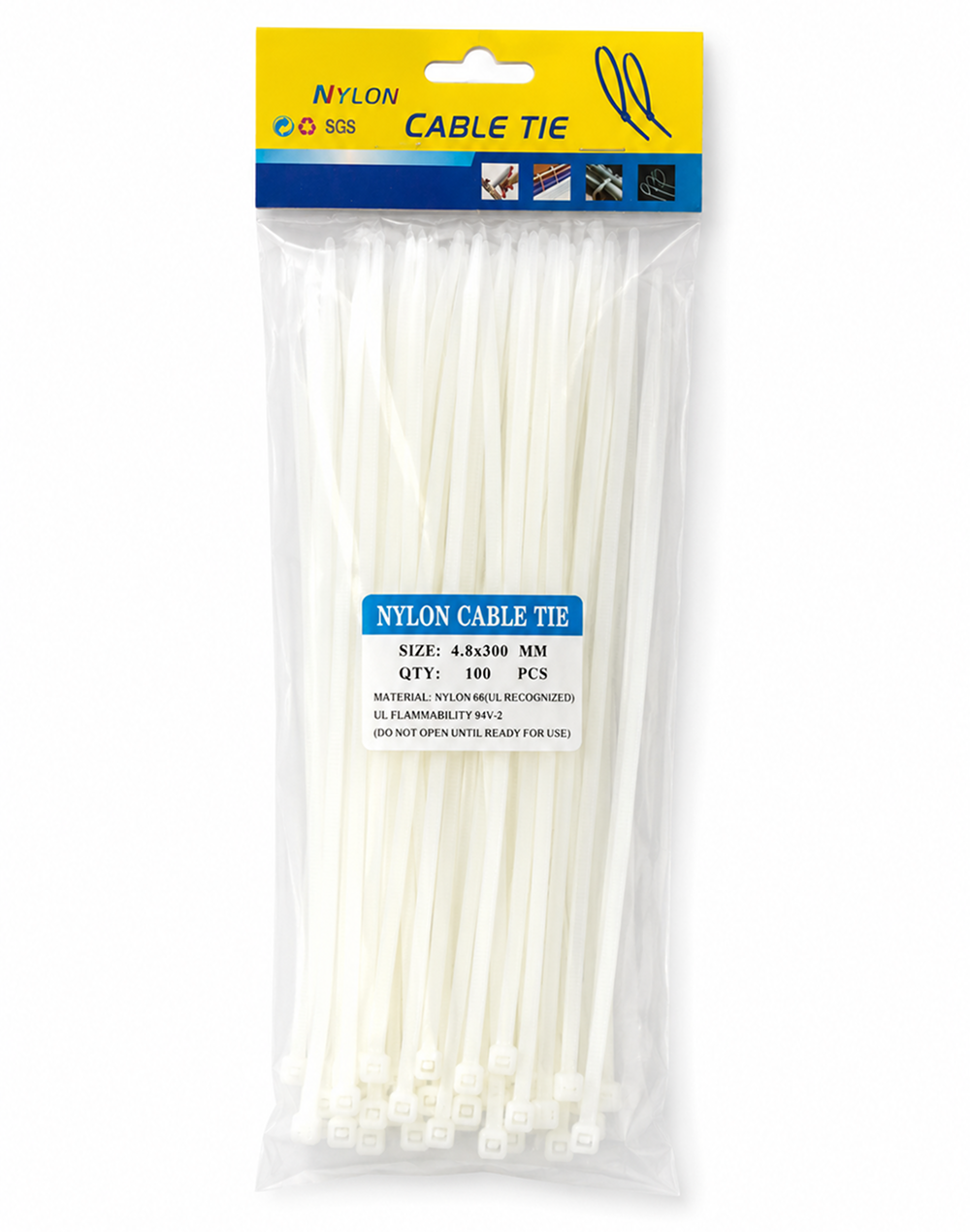 Heavy Duty Zip Ties - Pack of 100- .2"x11.8"