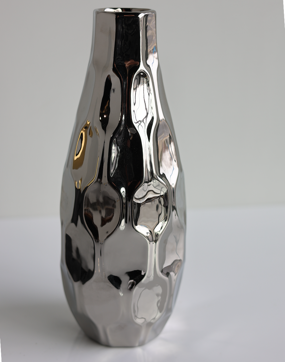 Silver Neck Vase