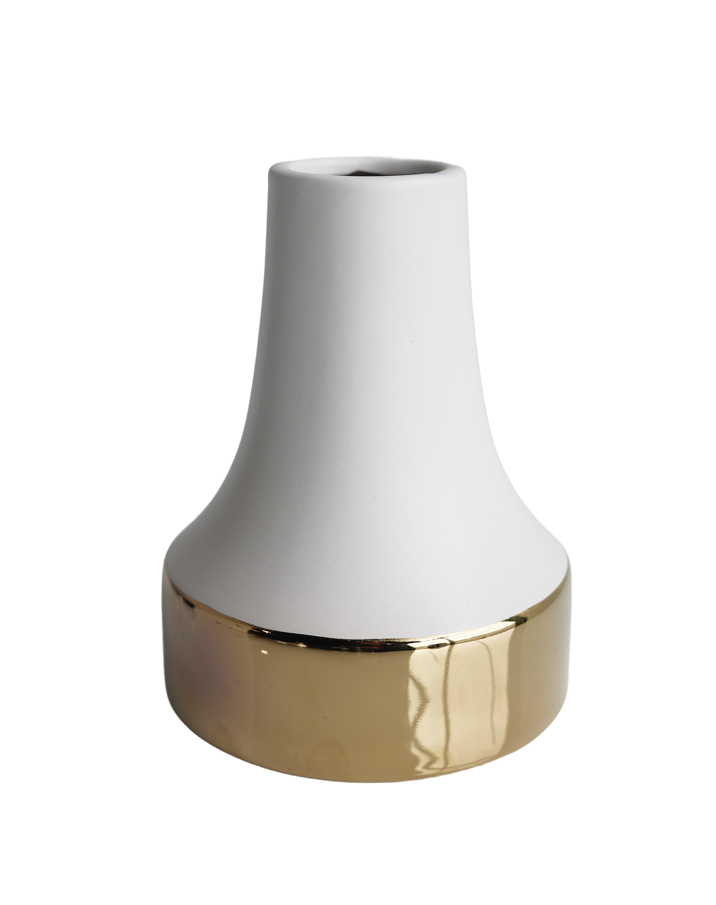 White  Gold Rim Vase