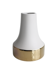 White  Gold Rim Vase