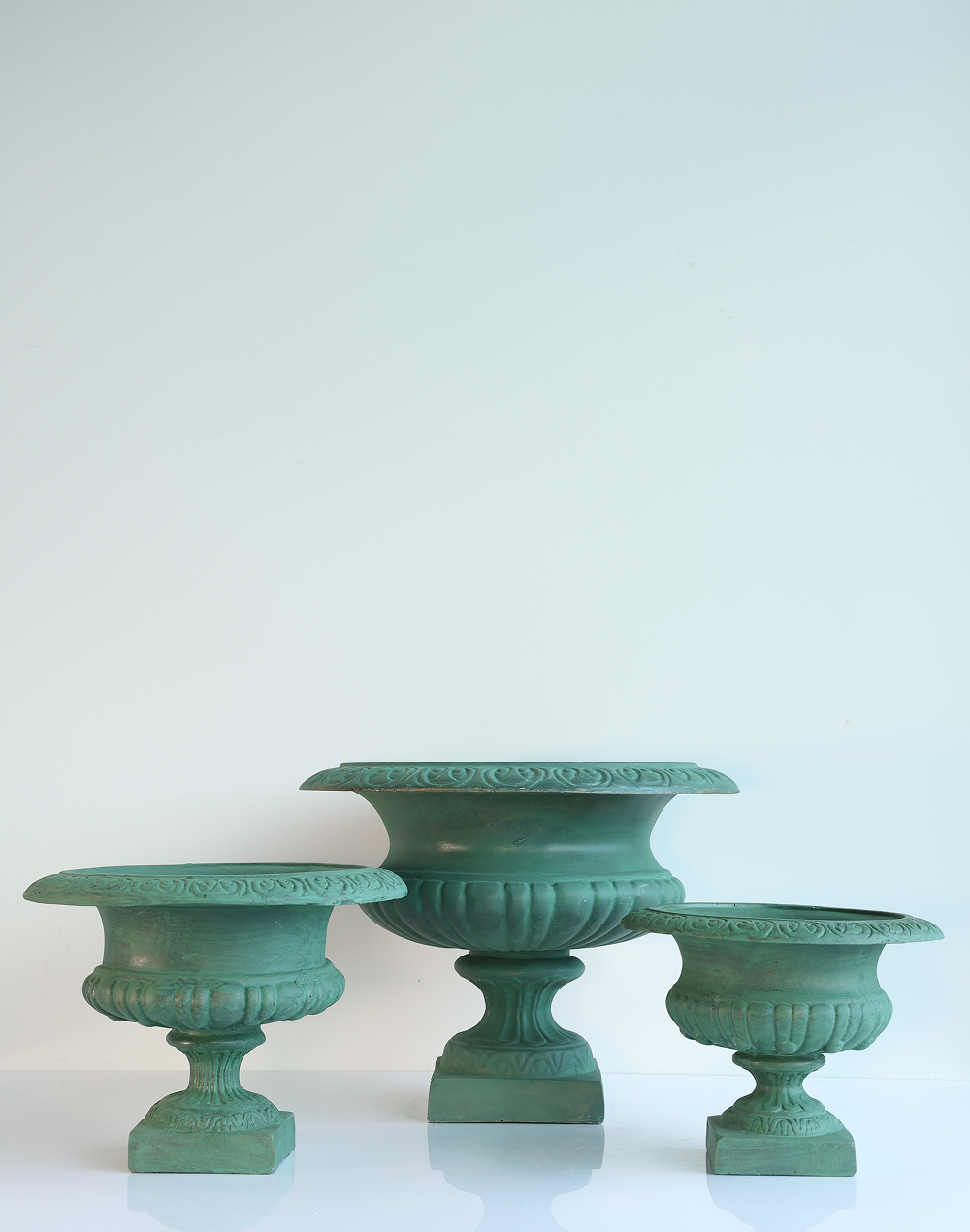 Antique Verdigras Greek Urn-15"H Green