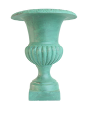 Antique Verdigras Roman Fiberglass Urn - 19"H
