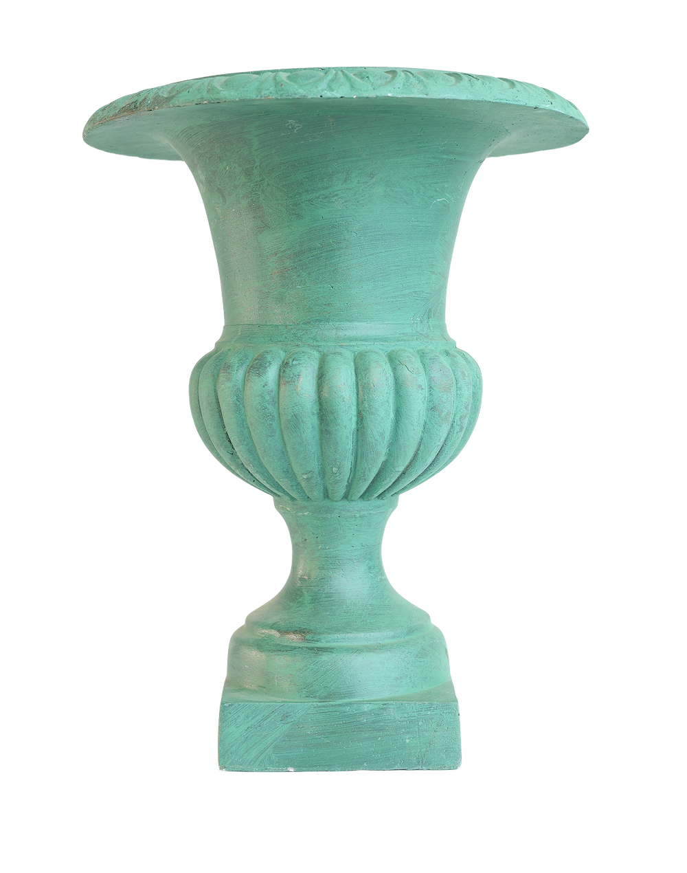 Antique Verdigras Roman Fiberglass Urn - 19"H