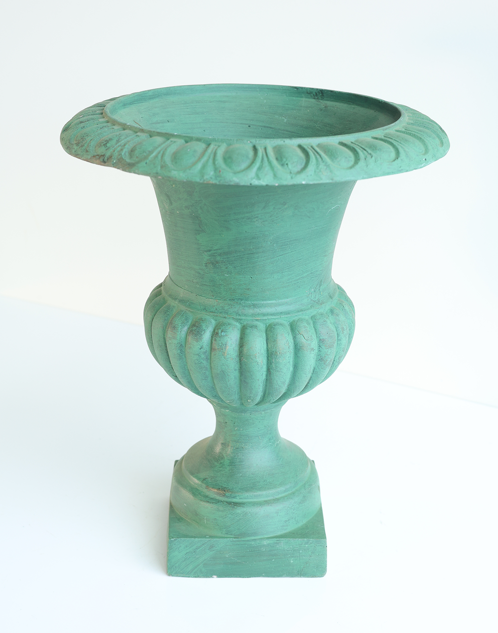 Antique Verdigras Roman Fiberglass Urn - 12"H