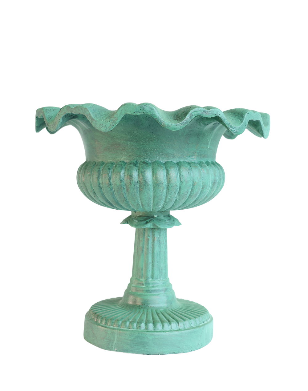 Antique Verdigras Urn- 15"H