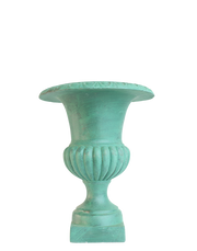 Antique Verdigras Roman Fiberglass Urn - 12"H