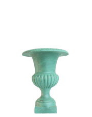 Antique Verdigras Roman Fiberglass Urn - 10"H