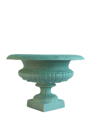 Antique Verdigras Greek Urn-16"H