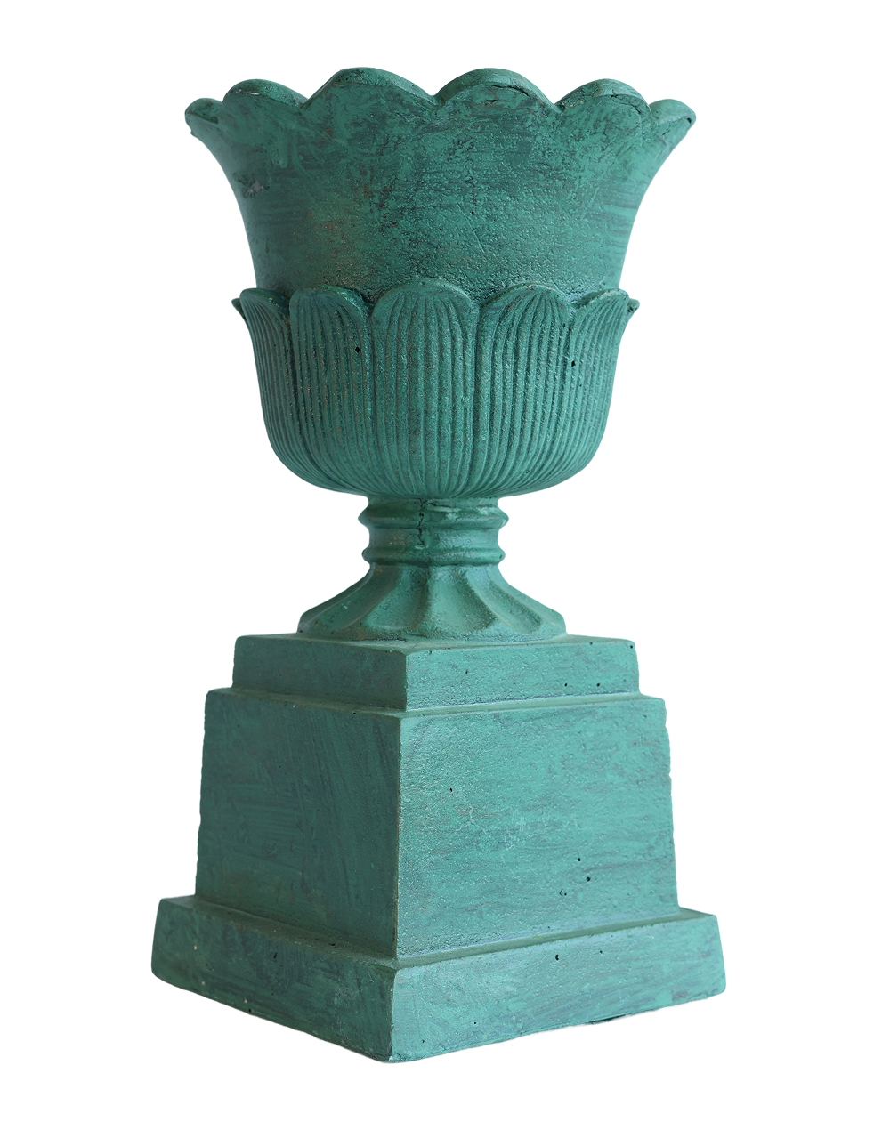 Antique Verdigras Firenze Urn-16"H Green