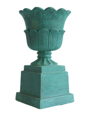 Antique Verdigras Firenze Urn-16"H Green