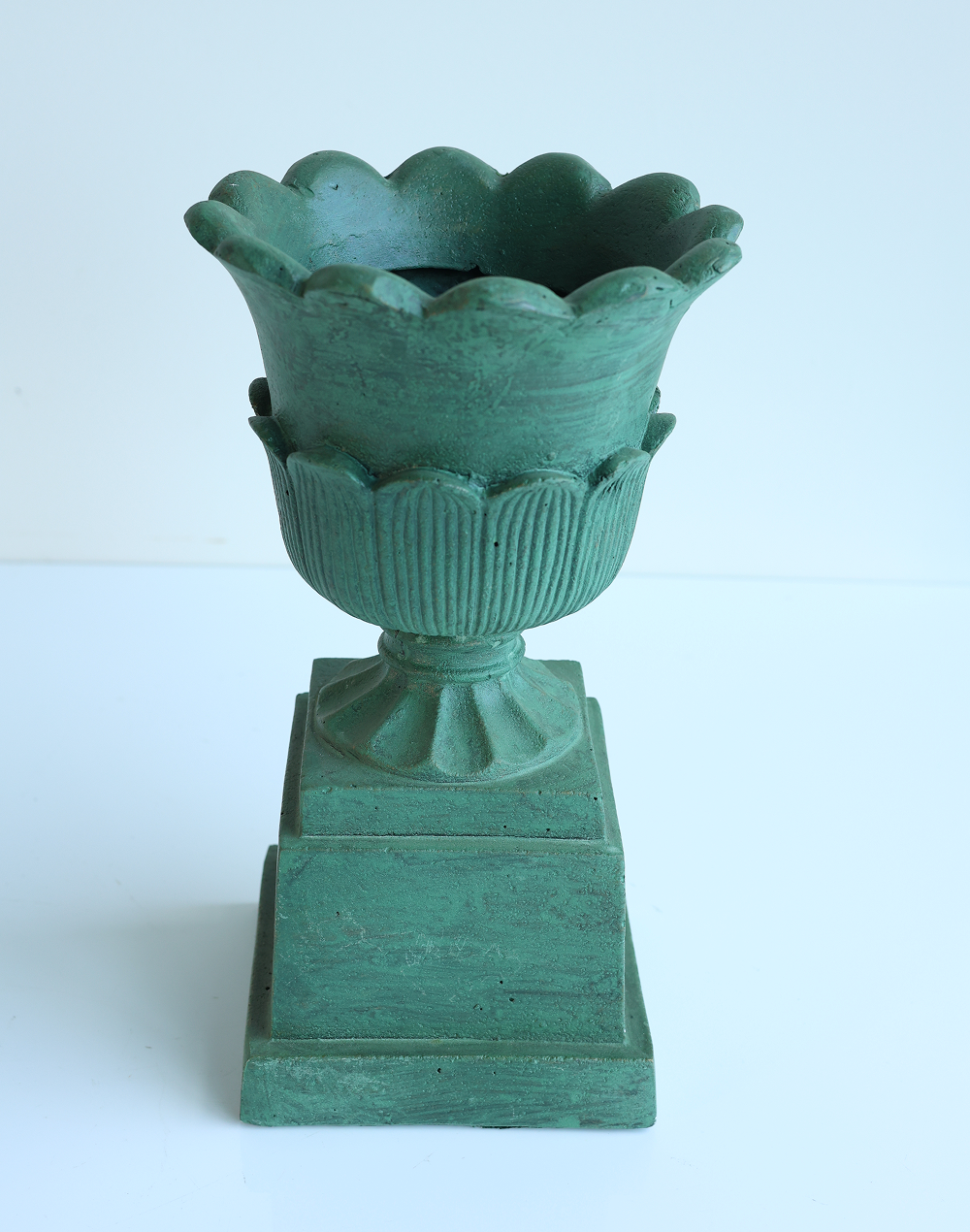 Antique Verdigras Firenze Urn-16"H Green