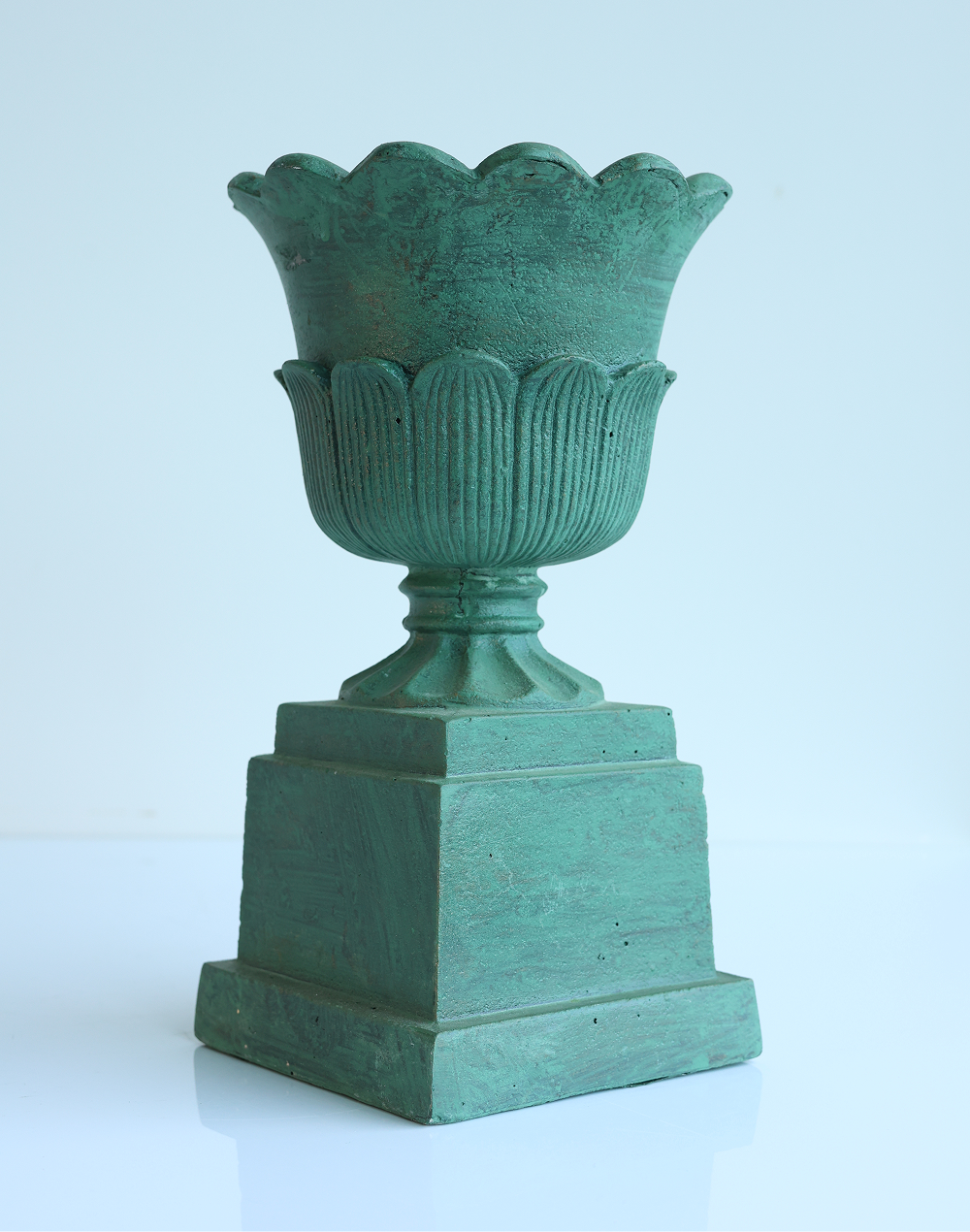 Antique Verdigras Firenze Urn-16"H Green