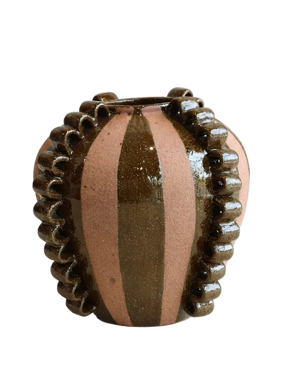 Cottage Ruffle Globe Chestnut Stripe Collection | Available in 2 Sizes