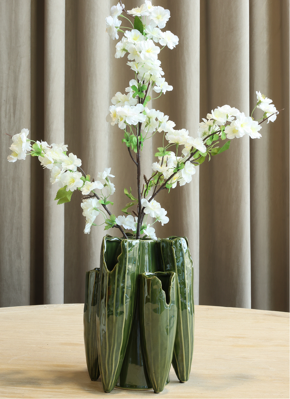 Emerald Grotto Sculpted Cluster Vase