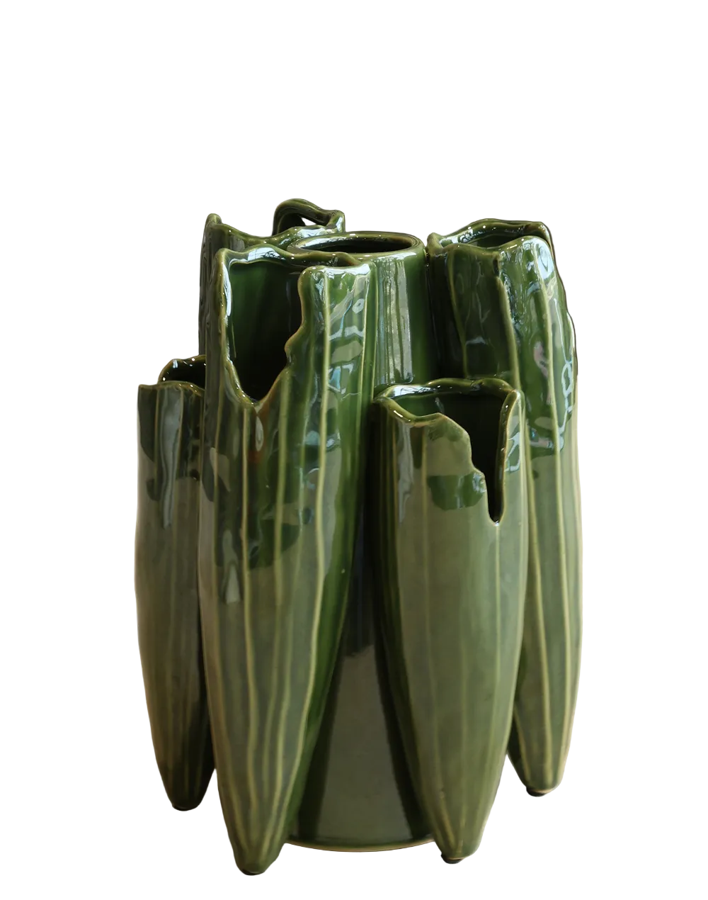 Emerald Grotto Sculpted Cluster Vase
