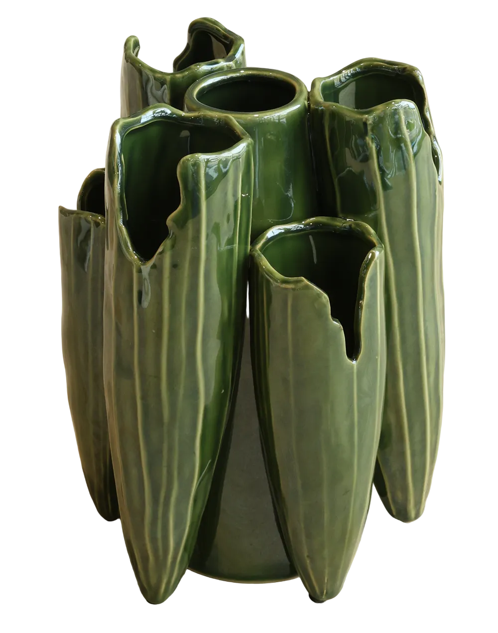 Emerald Grotto Sculpted Cluster Vase