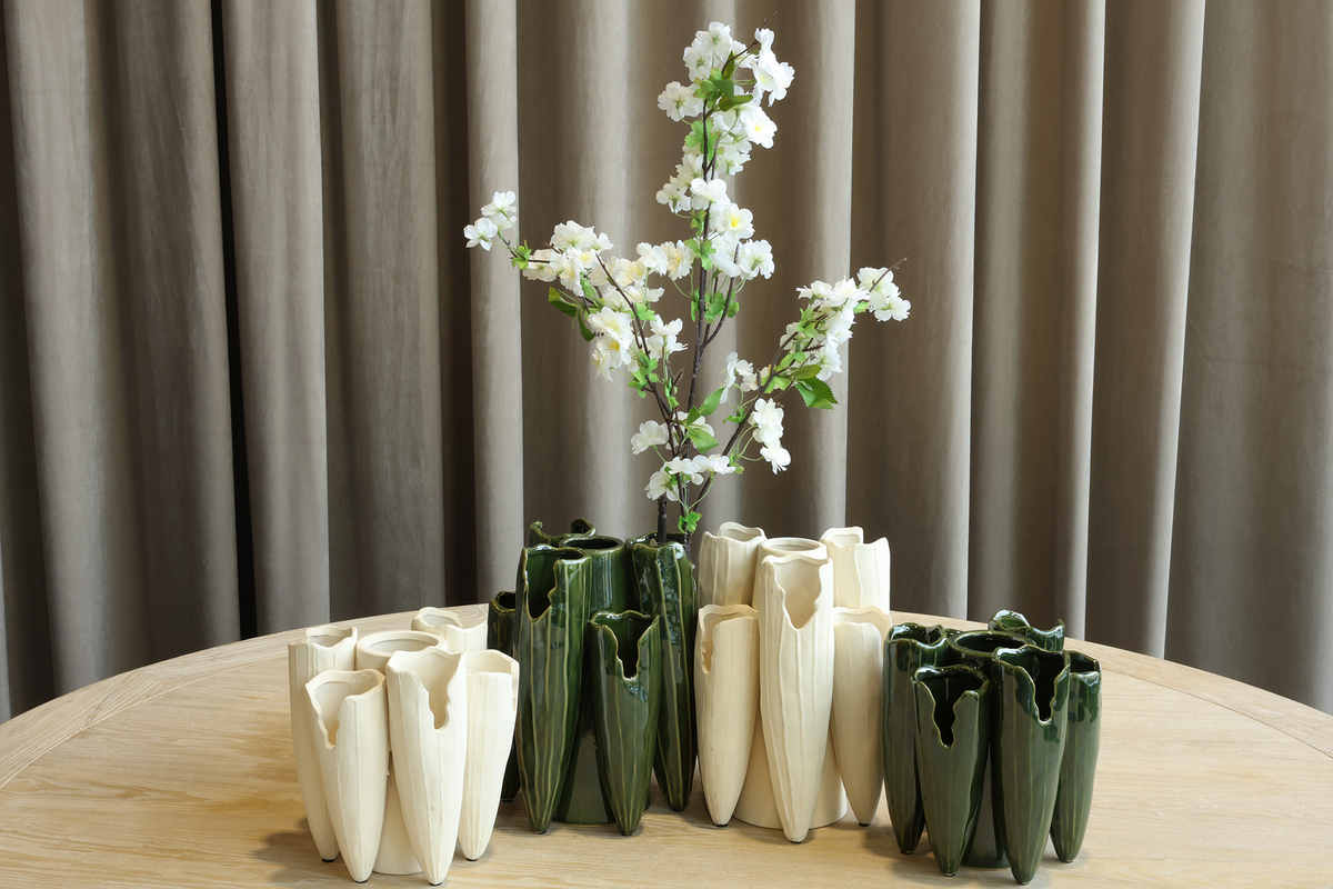 Emerald Grotto Sculpted Cluster Vase