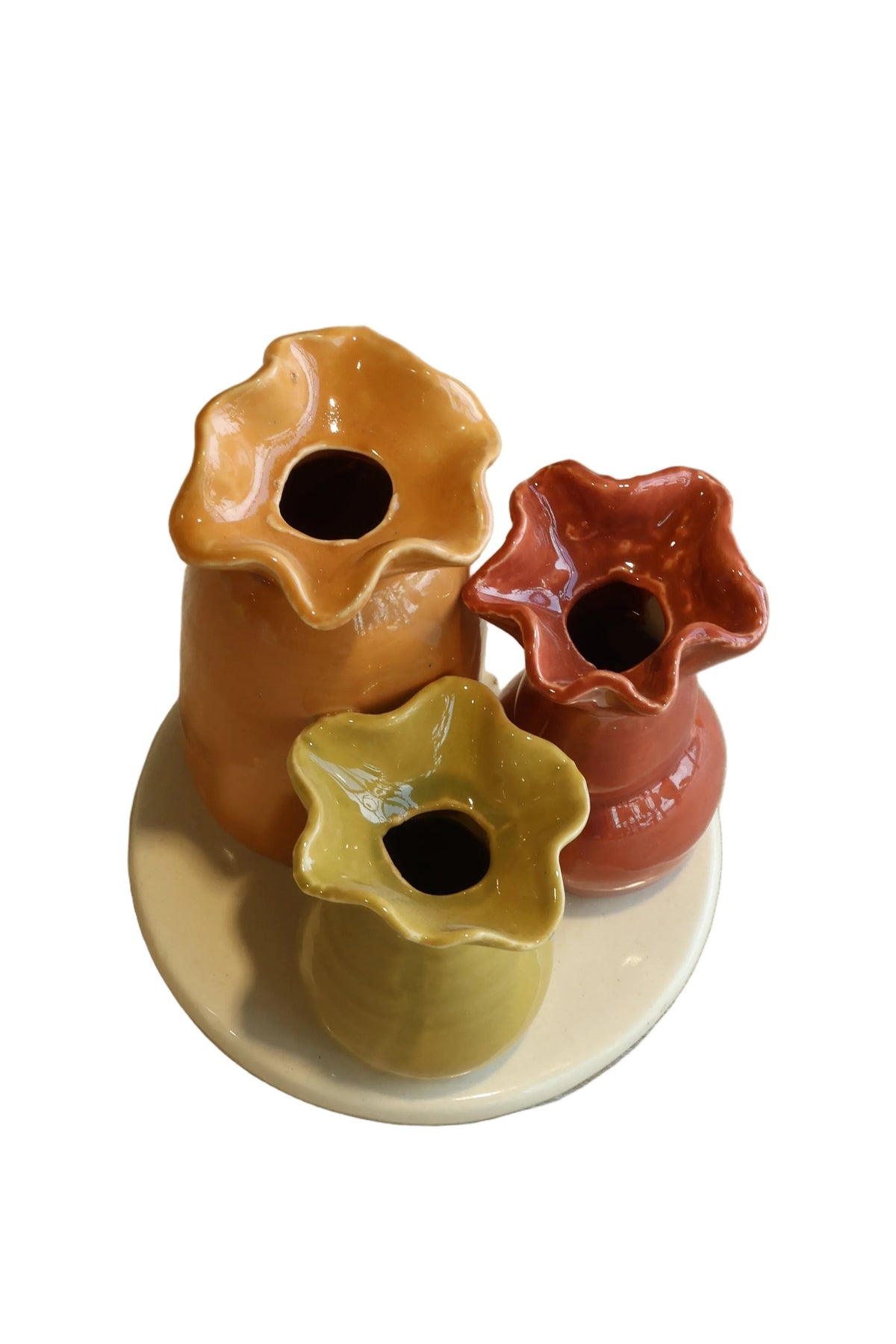Petit Jardin Bud Vase Cluster – Olive & Coral