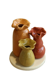 Petit Jardin Bud Vase Cluster – Olive & Coral