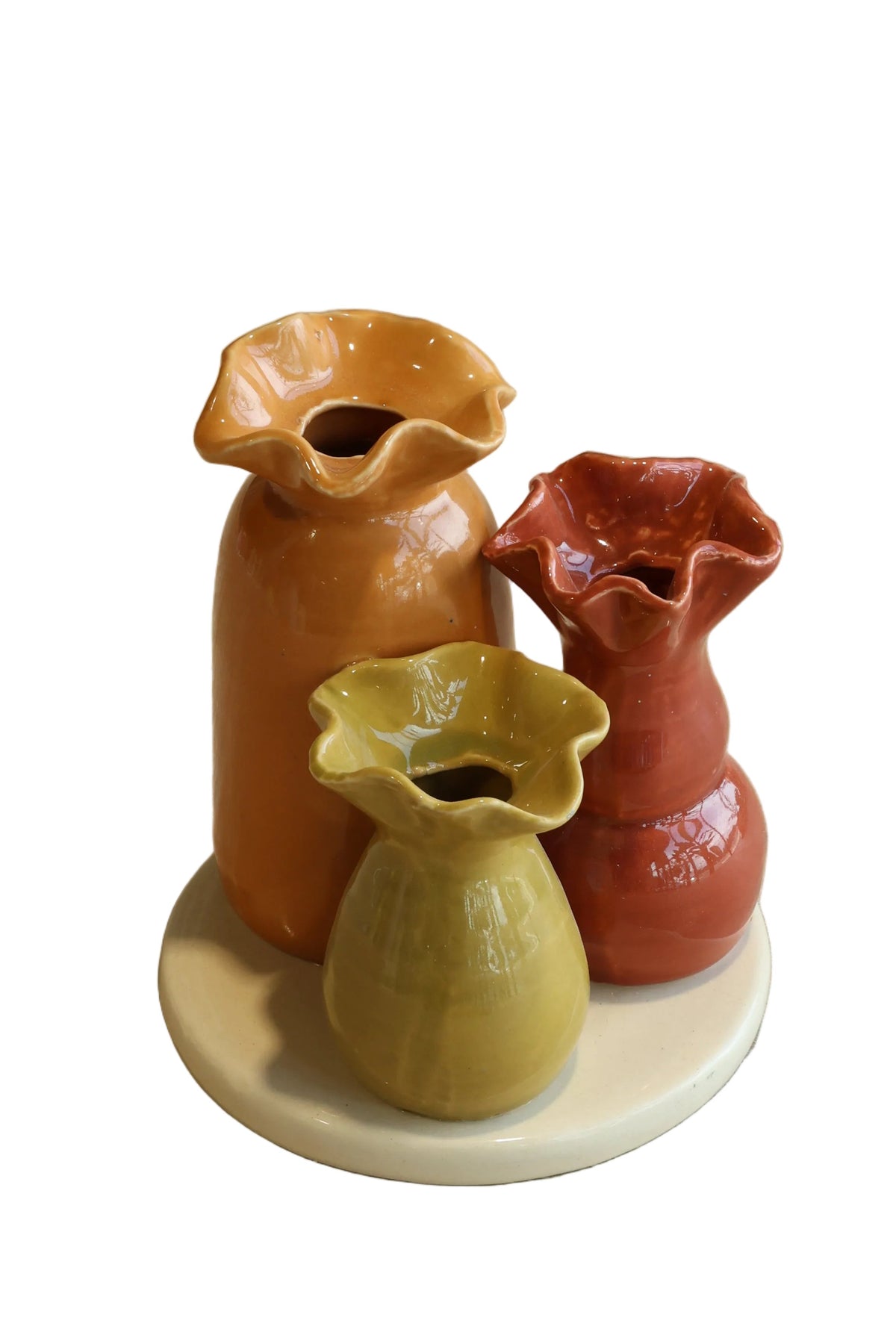 Petit Jardin Bud Vase Cluster – Olive & Coral