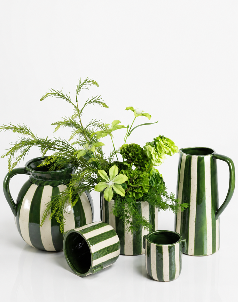 Portofino Striped Globe Pitcher
