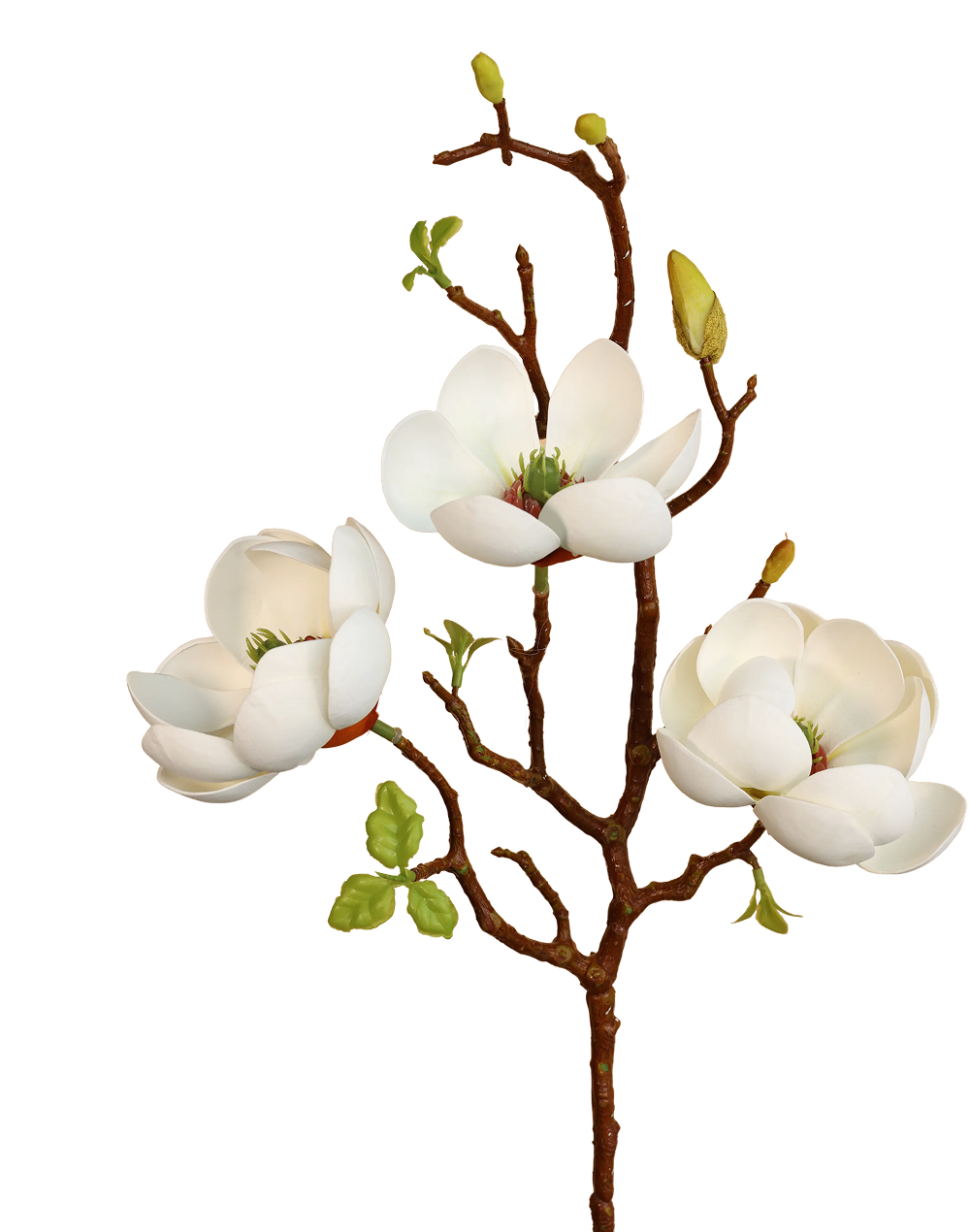 Short 3D White Magnolia Branch Spray