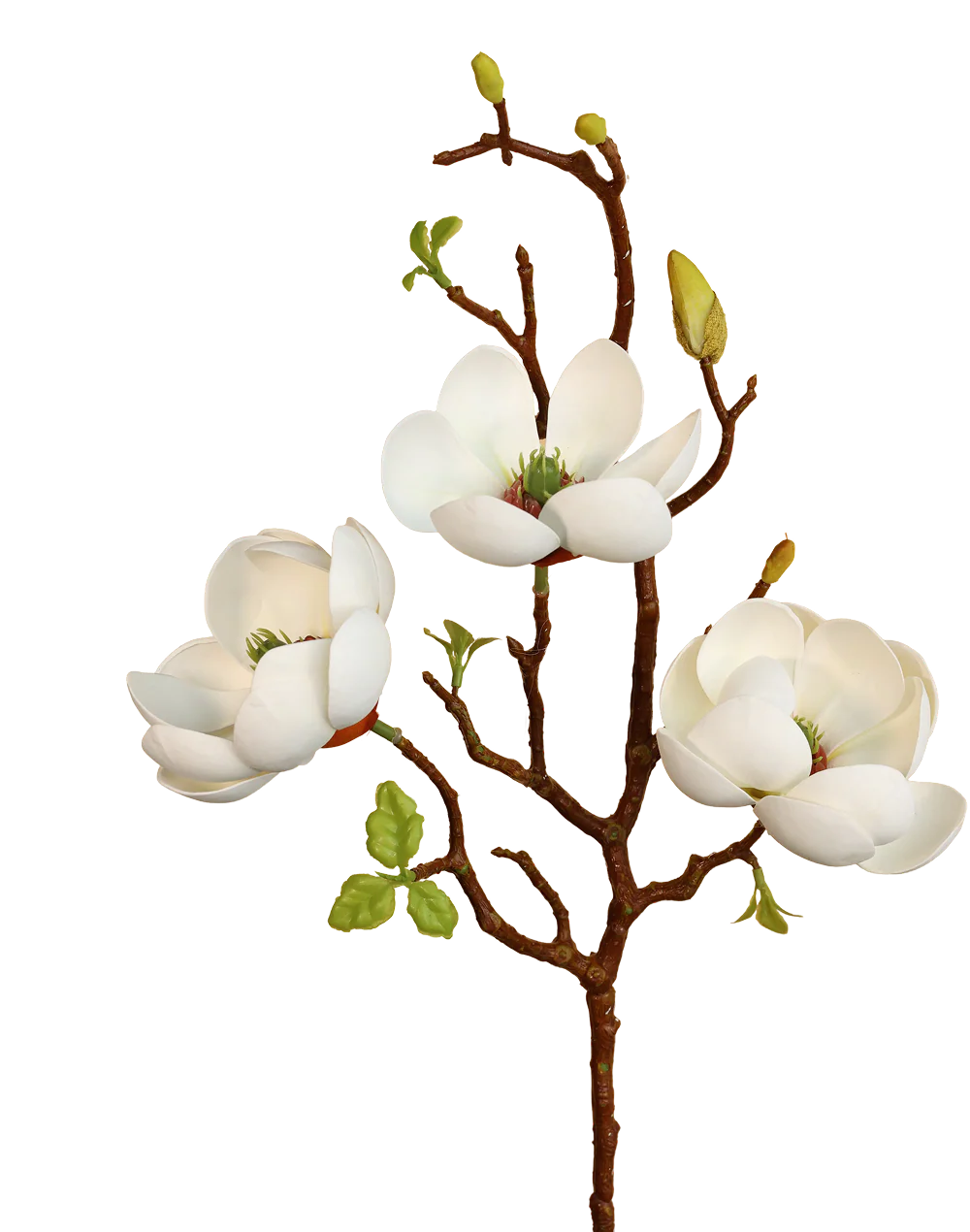 Short 3D White Magnolia Branch Spray