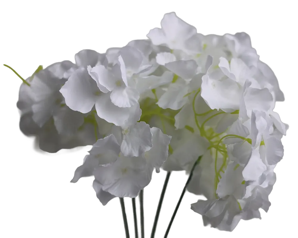 White Hydrangea Bunch-17.5"