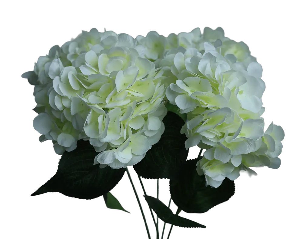 Weeding White Hydrangea Bunch-17.5" White