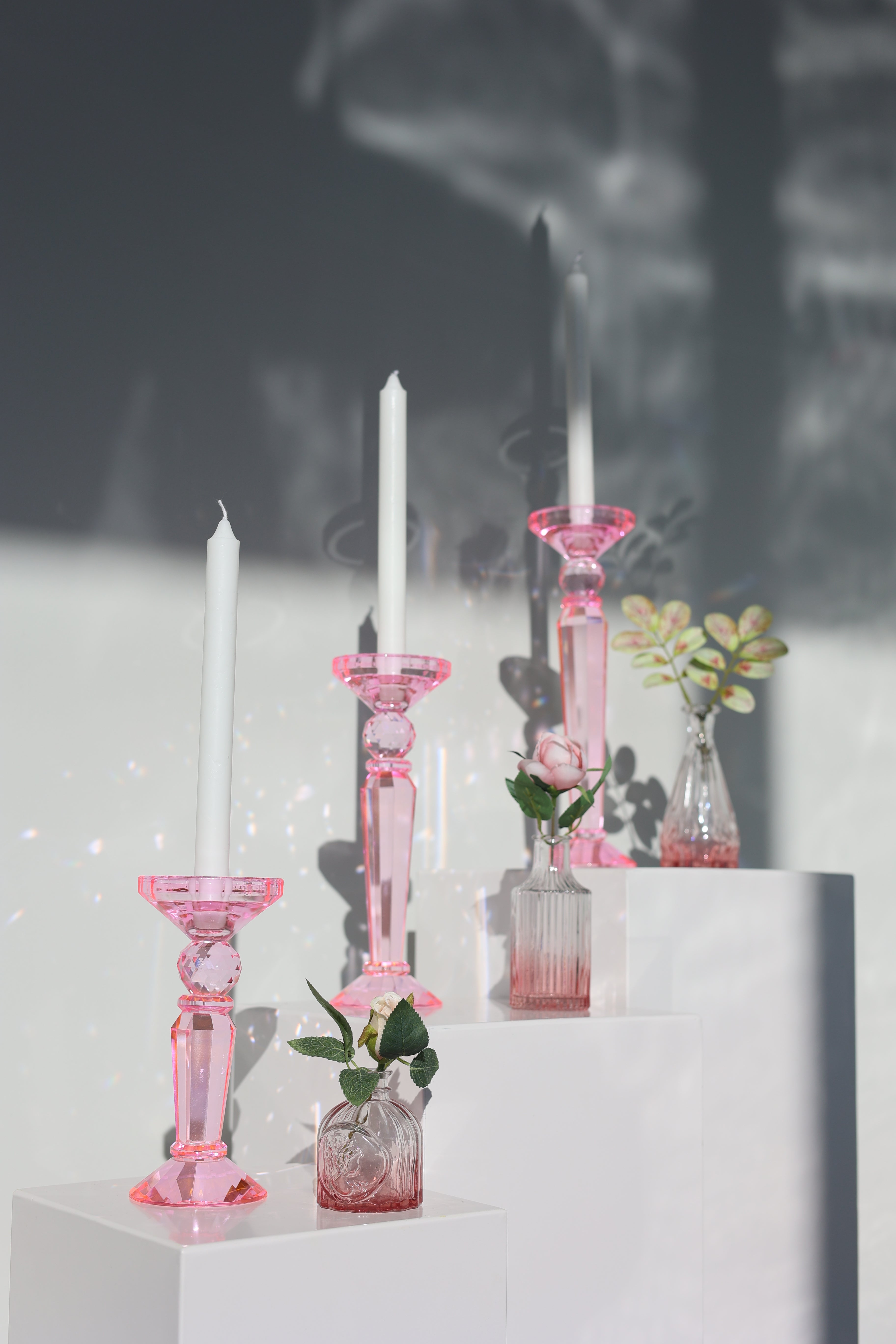 Ellie Pink Candle Holder Large