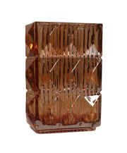 Ice Bark Prism Amber Crystal Vase