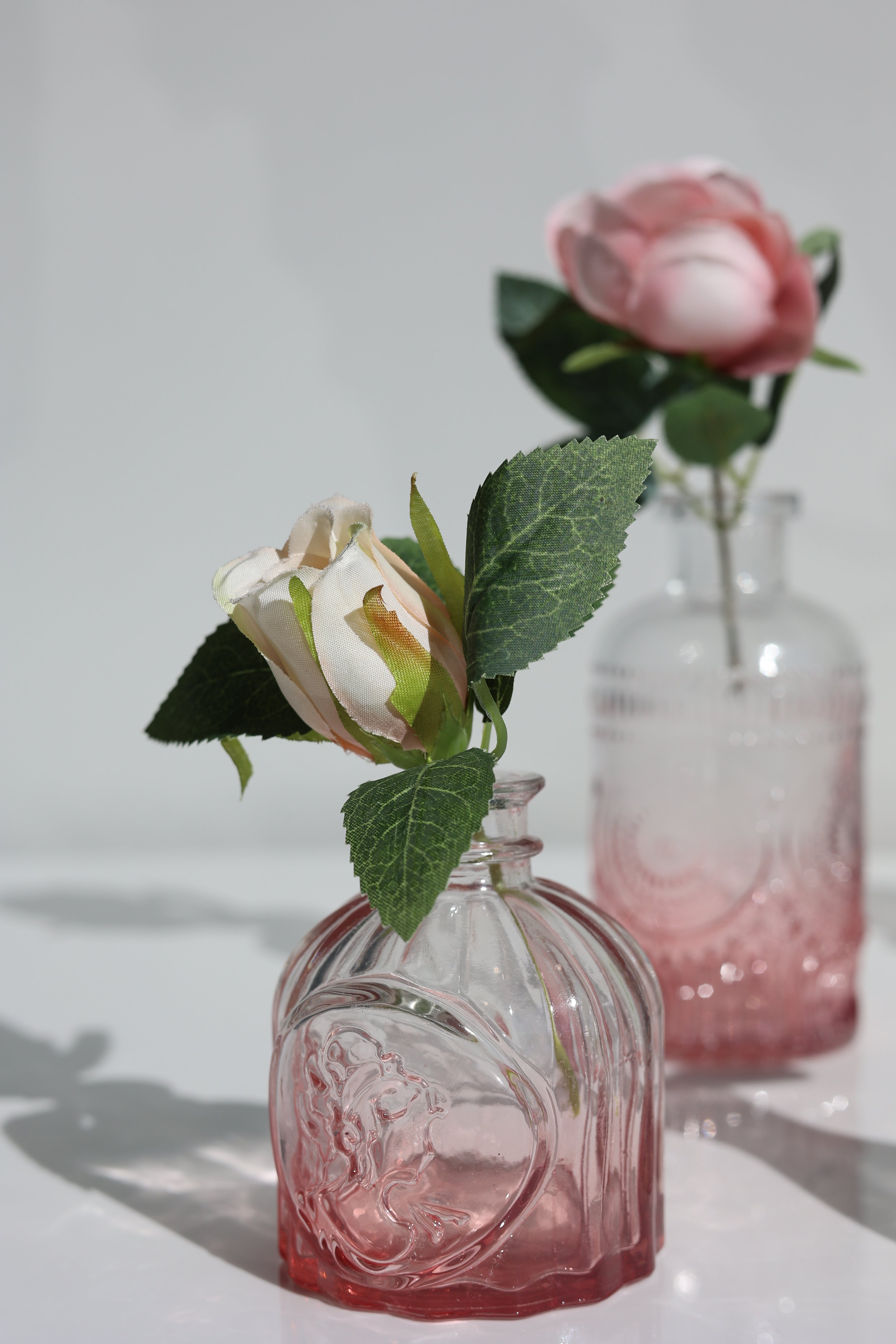 Romantic Pink Bud Vases Set Pink