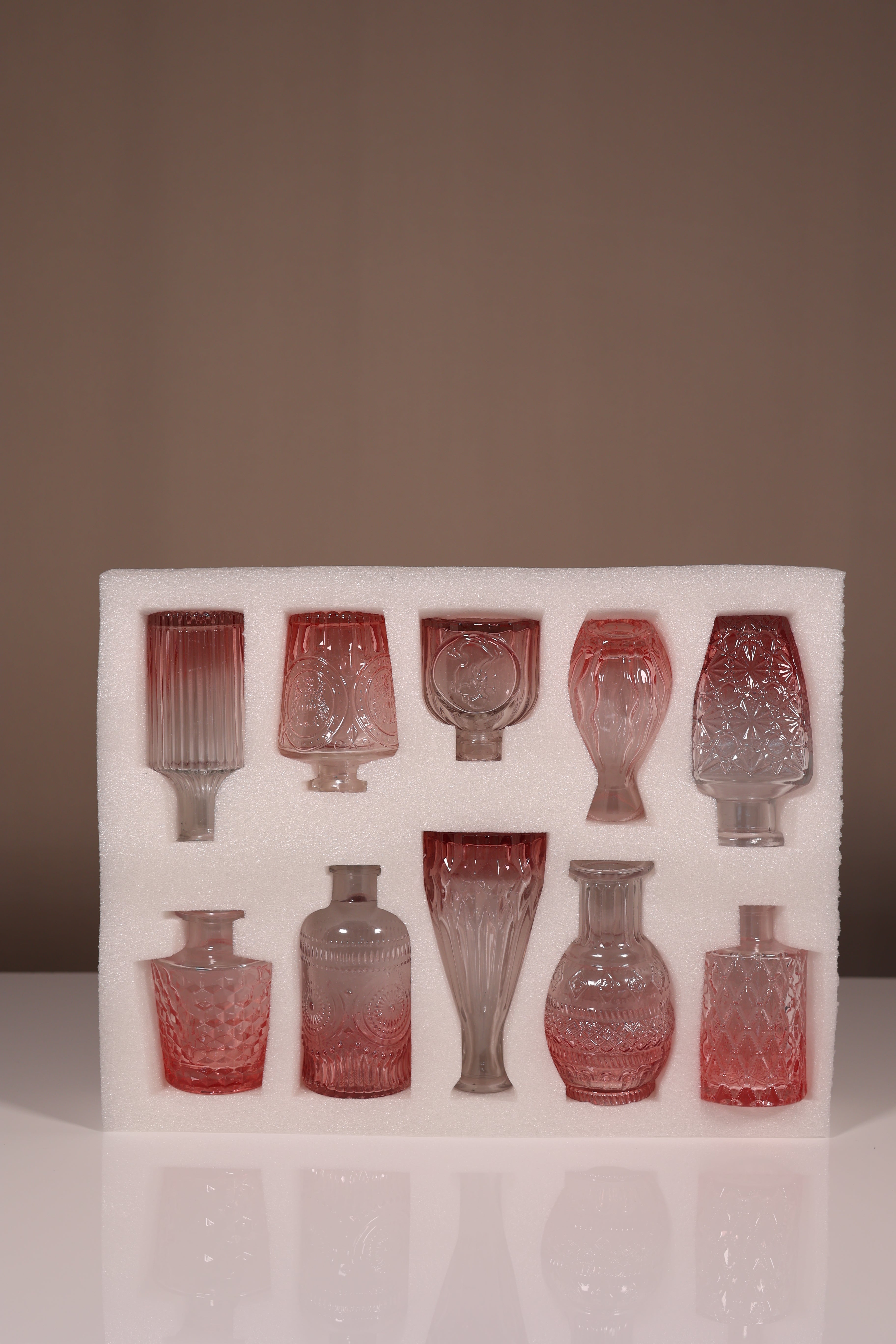 Romantic Pink Bud Vases Set Pink