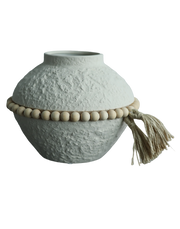 Terra Blanc Beaded Bowl Vase