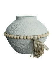 Terra Blanc Beaded Dome Vase