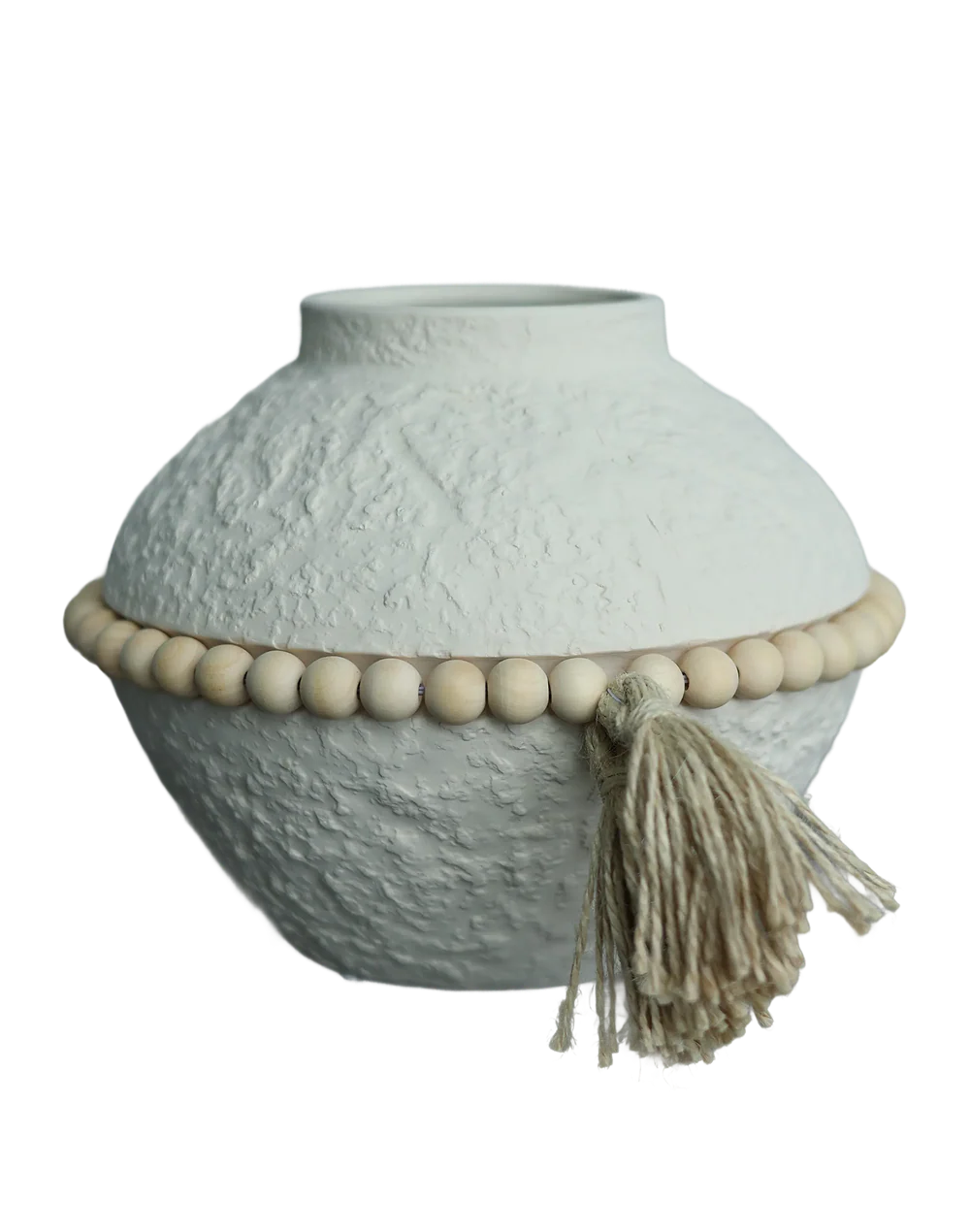 Terra Blanc Beaded Dome Vase