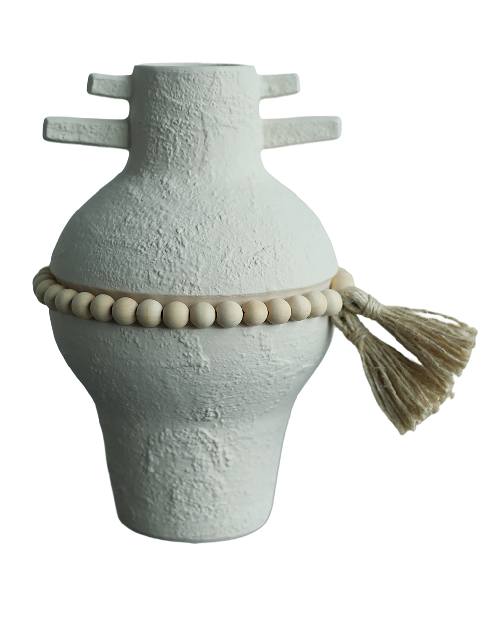 Terra blanc  atrisan beaded urn White
