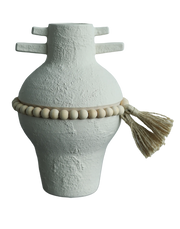 Terra blanc  atrisan beaded urn White